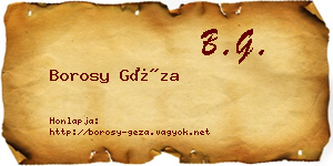 Borosy Géza névjegykártya